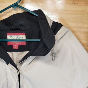 Tudor Court by Haband Men’s XL Beige Hooded Jacket Coat Button Pockets